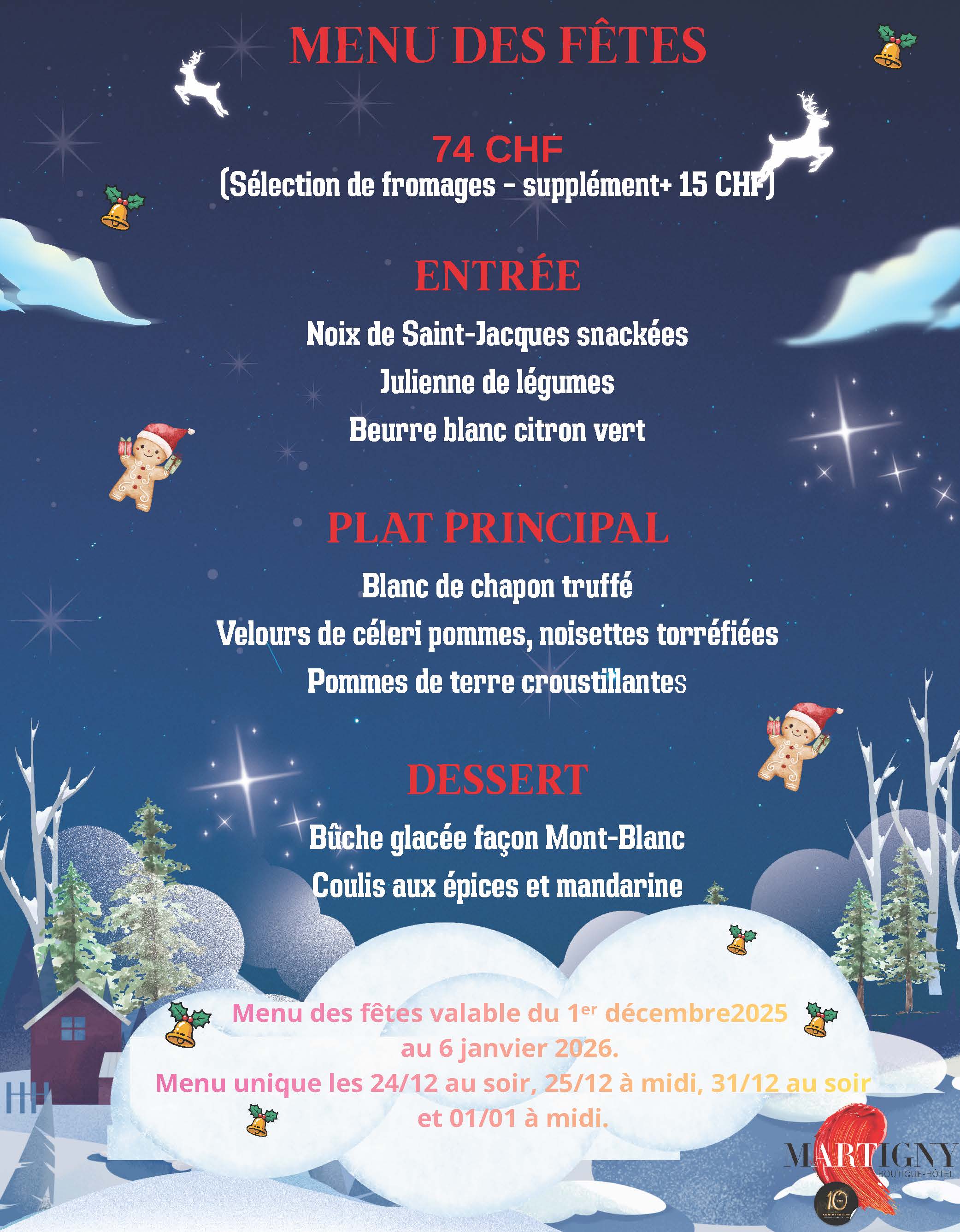 Menu des Fêtes